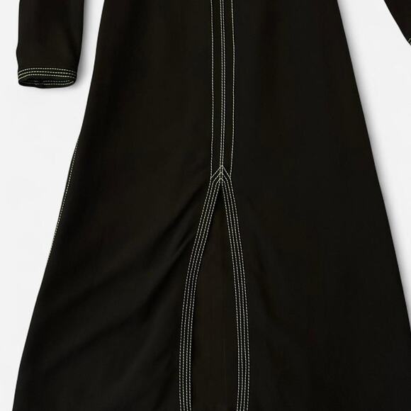 Burberry Black & Neon Green Dress Size 4 - Picture 4 of 9